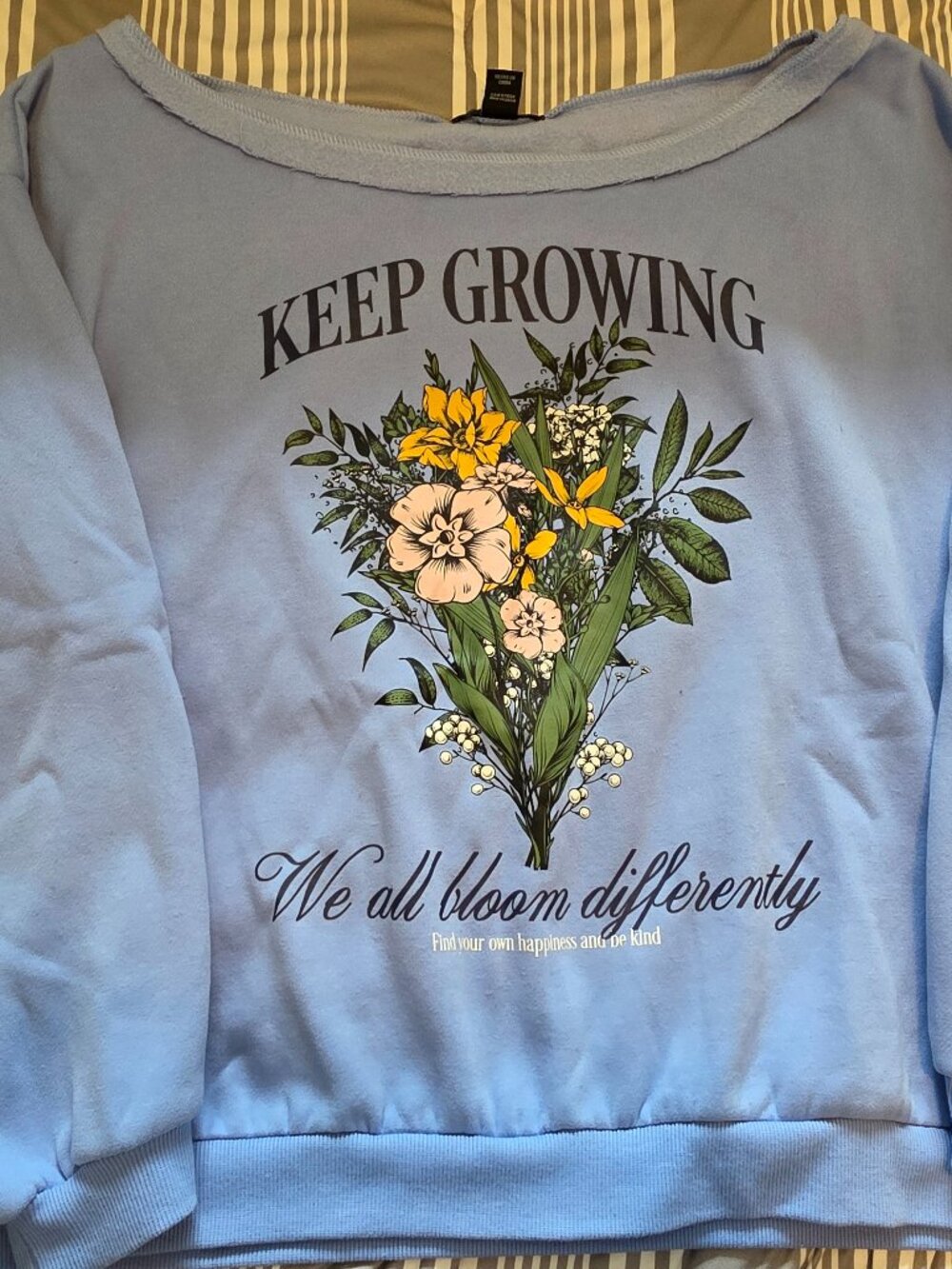 Blue Floral Off the shoulder sweater